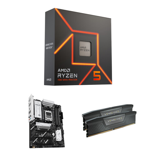 AMD Ryzen 5 7600X with ASUS B650E MAX GAMING WIFI & Corsair 16GB VENGEANCE DDR5-6000 Combo