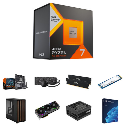 AMD Ryzen 7 7800X3D Full-Tower Desktop Computer Builder's Bundle