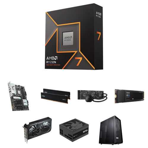 AMD Ryzen 7 9700X Mid-Tower Desktop Computer Builder's Bundle