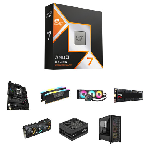 AMD Ryzen 7 9800X3D Mid-Tower Desktop Computer Builder's Bundle
