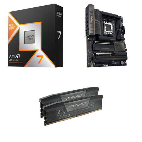 AMD Ryzen 7 9850X3D with ASUS ProArt X870E-Creator WiFi & Corsair 32GB VENGEANCE DDR5-6000 Combo