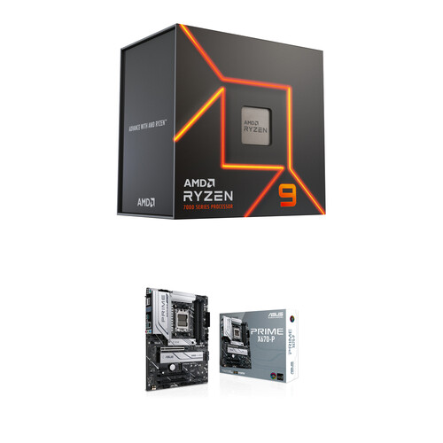 AMD Ryzen 9 7900X 4.7 GHz 12-Core AM5 Processor & ASUS PRIME X670-P ATX Motherboard Kit