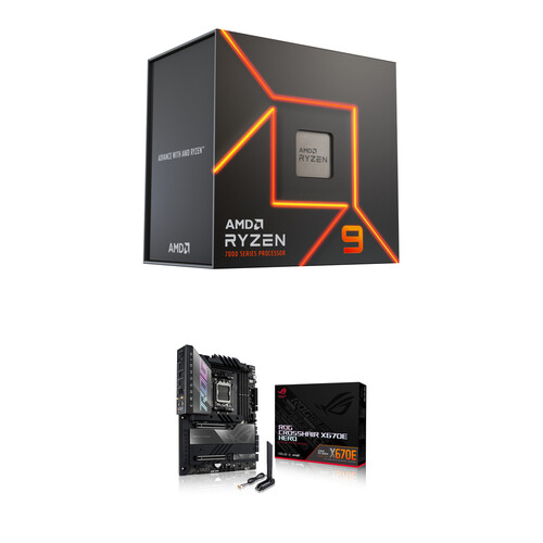 AMD Ryzen 9 7950X 4.5 GHz 16-Core Processor & ASUS Crosshair X670E HERO ATX Motherboard Kit