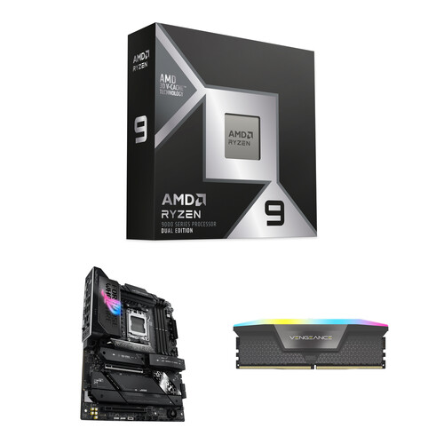 AMD Ryzen 9 9950X3D2 with ASUS ROG Strix X870E-E Gaming WiFi & Corsair 32GB VENGEANCE RGB DDR5-6000 Combo