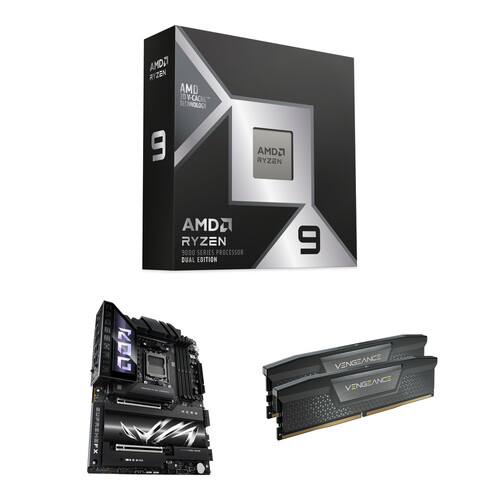 AMD Ryzen 9 9950X3D2 with ASUS ROG Crosshair X870-E Hero & Corsair 32GB VENGEANCE DDR5-6000 Combo