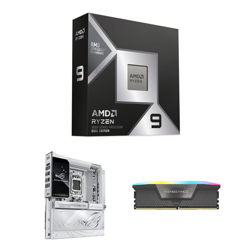 AMD Ryzen 9 9950X3D2 with ASUS ROG Crosshair X870-E Glacial &
