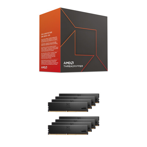 AMD Ryzen Threadripper 7970X 32-Core & 128GB T-Create Master DDR5 6400 MHz ECC RDIMM Memory Kit (8 x 16GB)