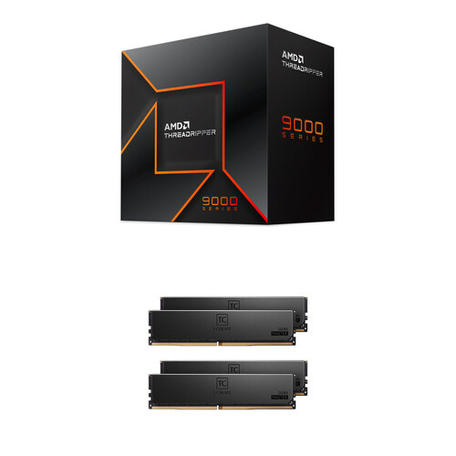 AMD Ryzen Threadripper 9960X 24-Core & 128GB T-Create Master DDR5 6400 MHz ECC RDIMM Memory Kit (4 x 32GB)