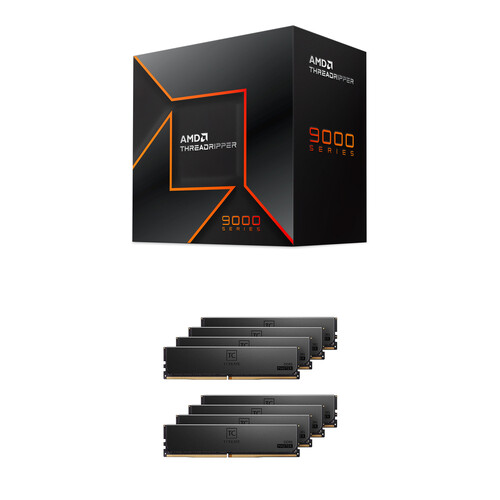 AMD Ryzen Threadripper 9960X 24-Core & 192GB T-Create Master DDR5 6400 MHz ECC RDIMM Memory Kit (8 x 24GB)