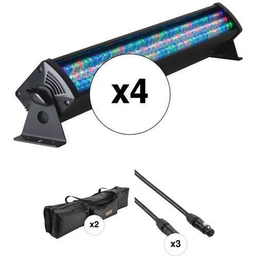 American DJ Mega Bar 50 RGB Quad Kit with Case and DMX Cables