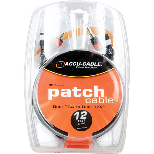 American DJ Dual RCA to Dual 1/4" Cable (12')