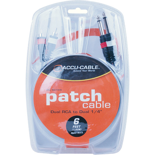 American DJ Dual RCA to Dual 1/4" Cable (6')