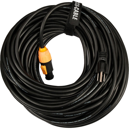 ADJ IP65 Power Link to Edison 3-Prong Power Cable, 100'