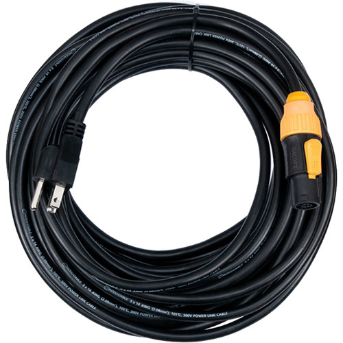 ADJ IP65 Power Link to Edison 3-Prong Power Cable, 50'