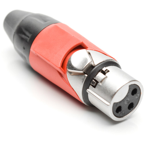 Amphenol AX3F2M 3-Pole Female XLR Connector with Satin-Nickel Finish (Red Mark Sleeve)