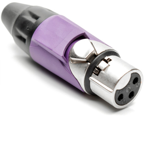 Amphenol AX3F7M 3-Pole Female XLR Connector with Satin-Nickel Finish (Violet Mark Sleeve)