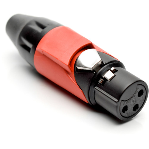 Amphenol AX3FB2M-AU 3-Pole Female XLR Connector with Gold Contacts and Black Finish (Red Mark Sleeve)