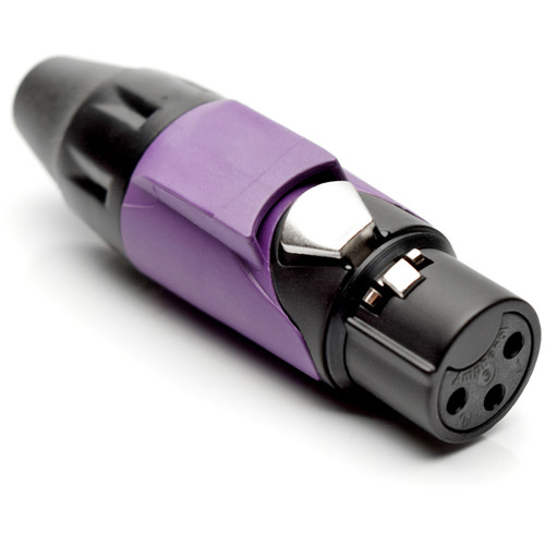 Amphenol AX3FB7M-AU 3-Pole Female XLR Connector with Gold Contacts and Black Finish (Violet Mark Sleeve)