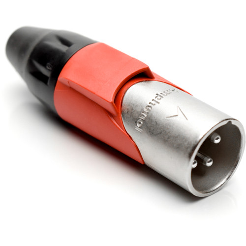 Amphenol AX3M2M 3-Pole Male XLR Connector with Silver Contacts and Satin-Nickel Finish (Red Mark Sleeve)