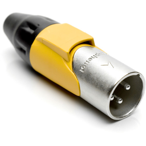 Amphenol AX3M4M 3-Pole Male XLR Connector with Silver Contacts and Satin-Nickel Finish (Yellow Mark Sleeve)