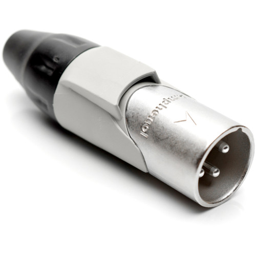 Amphenol AX3M9M 3-Pole Male XLR Connector with Silver Contacts and Satin-Nickel Finish (White Mark Sleeve)