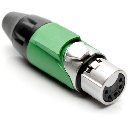 Amphenol AX Series 5-Pin XLRF Cable Connector with Marking Sleeve (Green)