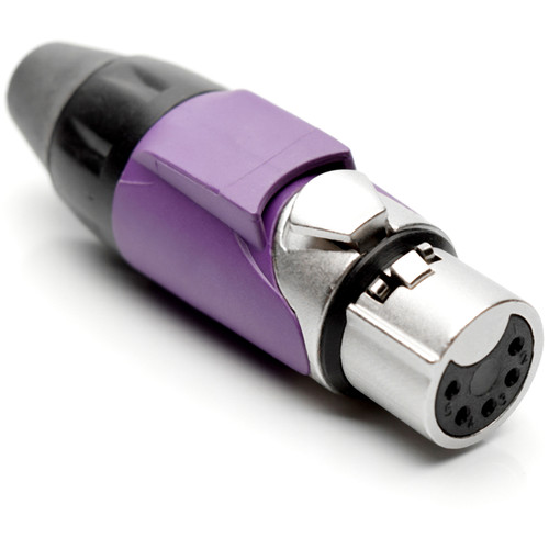 Amphenol AX Series 5-Pin XLRF Cable Connector with Marking Sleeve (Violet)