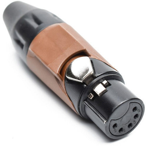 Amphenol AX5FB1M-AU 5-Pole Female XLR Cable Connector with Gold Contacts and Black Finish (Brown Mark Sleeve)
