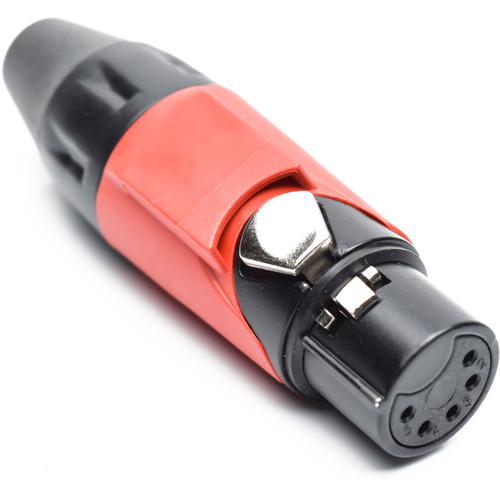 Amphenol AX5FB2M-AU 5-Pole Female XLR Cable Connector with Gold Contacts and Black Finish (Red Mark Sleeve)