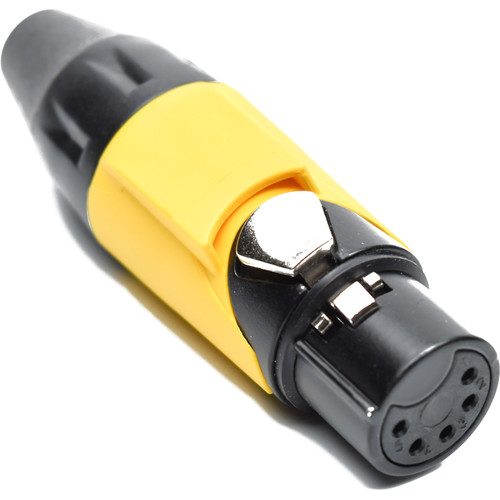 Amphenol AX5FB4M-AU 5-Pole Female XLR Cable Connector with Gold Contacts and Black Finish (Yellow Mark Sleeve)