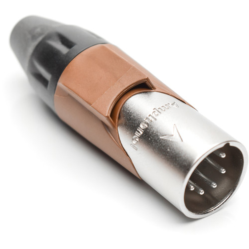 Amphenol AX Series 5-Pin XLRM Cable Connector with Marking Sleeve (Brown)