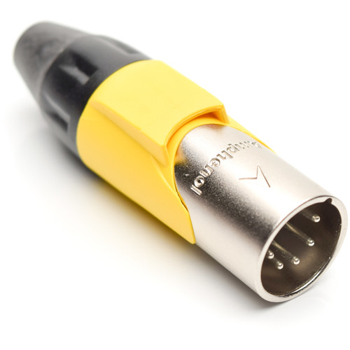 Amphenol AX Series 5-Pin XLRM Cable Connector with Marking Sleeve (Yellow)