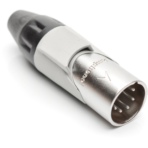 Amphenol AX Series 5-Pin XLRM Cable Connector with Marking Sleeve (White)