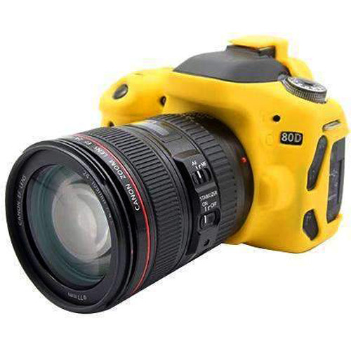 Amzer Soft Silicone Protective Case for Canon EOS 80D (Yellow)