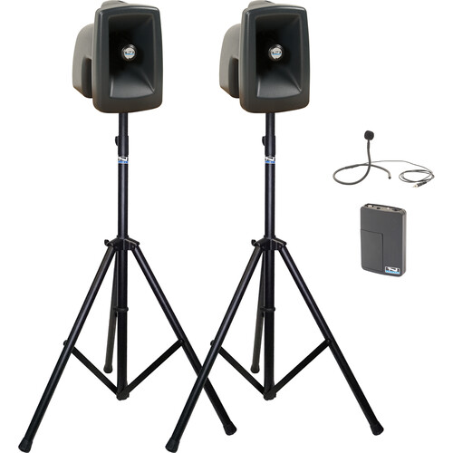 Anchor Audio MegaVox 2 COMP 1 Speaker Pair with WB-LINK Beltpack and CM-LINK Collar Mic