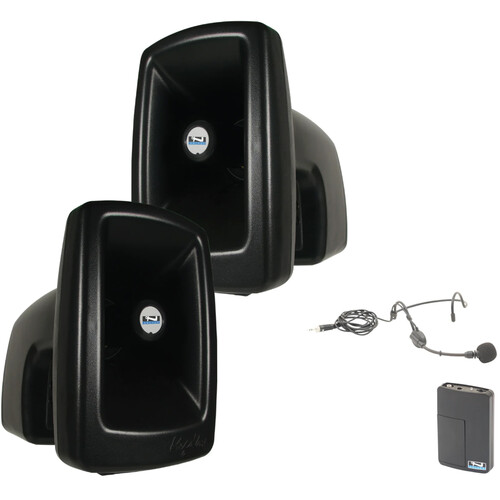 Anchor Audio Megavox 2 Air X1 PA System with Wireless Beltpack, Headband Mic, and Speaker Stands