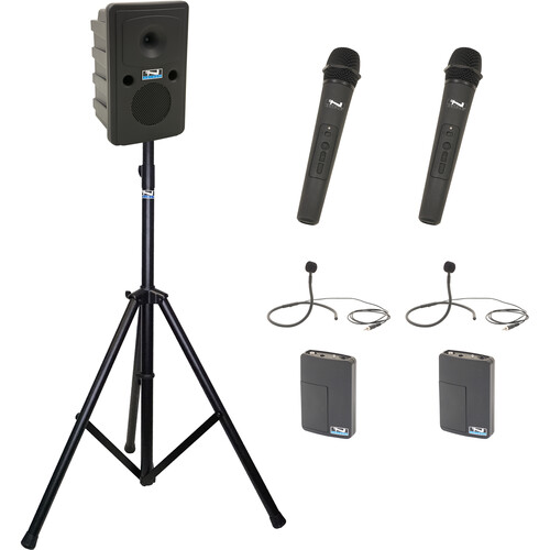 Anchor Audio Go Getter SYSTEM 4 with Two WB-LINK Beltpacks, Two WH-LINK Mics, and Two CM-LINK Collar Mics