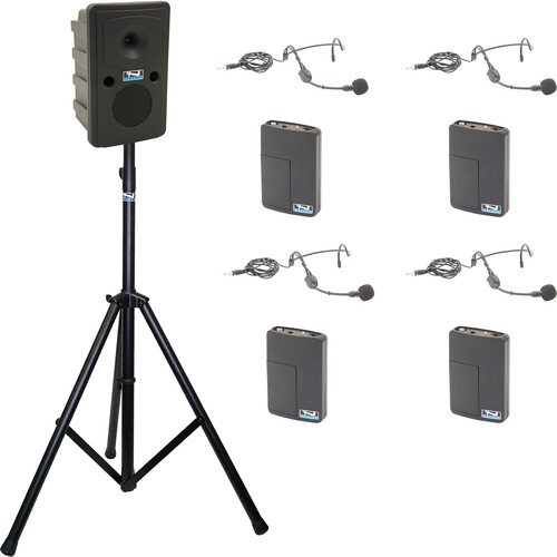 Anchor Audio Go Getter SYSTEM X4 with Four WB-LINK Beltpacks and Four HBM-LINK Headset Mics