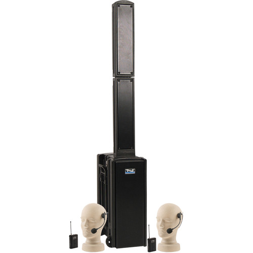 Anchor Audio BEA-BPDUAL Beacon Line Array Speaker Basic Package DUAL with Two Headband Microphones