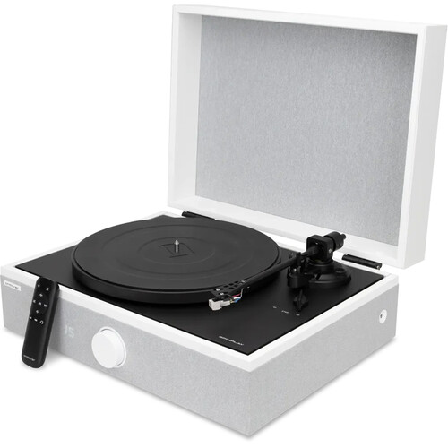 Andover Audio SpinPlay Manual Two-Speed Portable Turntable with Bluetooth and Built-In Speakers (White)