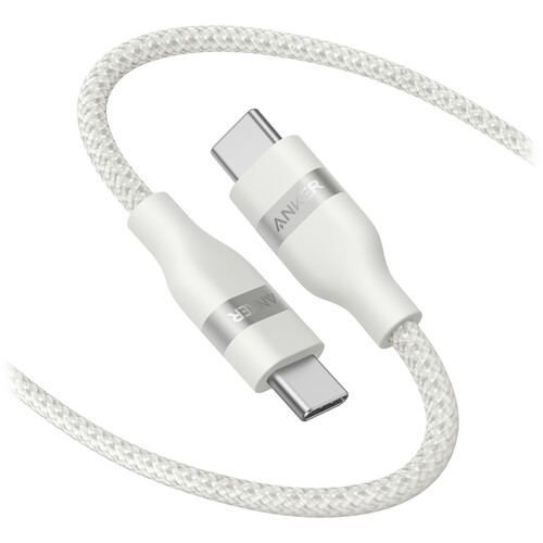 Anker Upcycled-Braided 240W USB-C Cable (3', White)