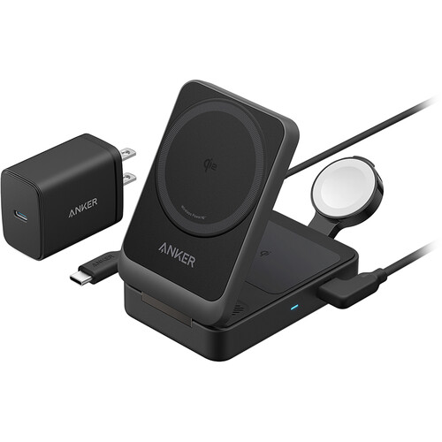 Anker MagGo Foldable 3-in-1 Wireless Charging Station (Black)