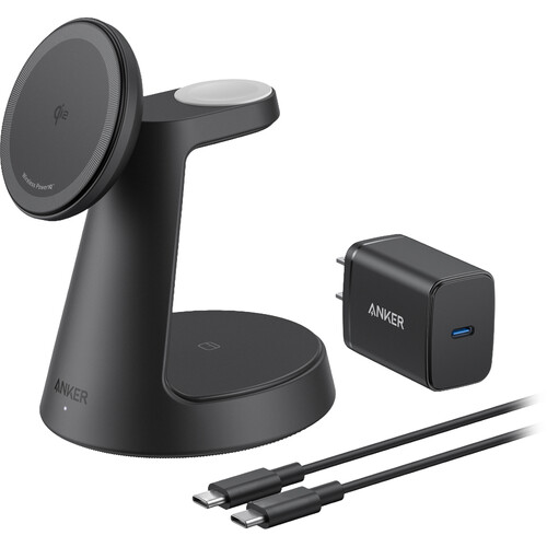 Anker MagGo 3-in-1 Wireless Charging Station & Stand (Black)