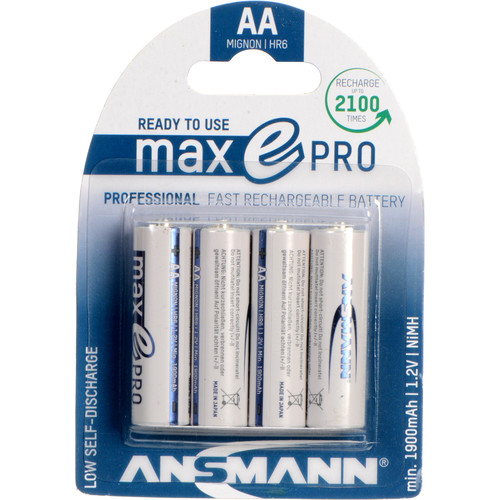 Ansmann Rechargeable maxE PRO AA NiMH Batteries (1.2V, 2000mAh, 4-Pack)