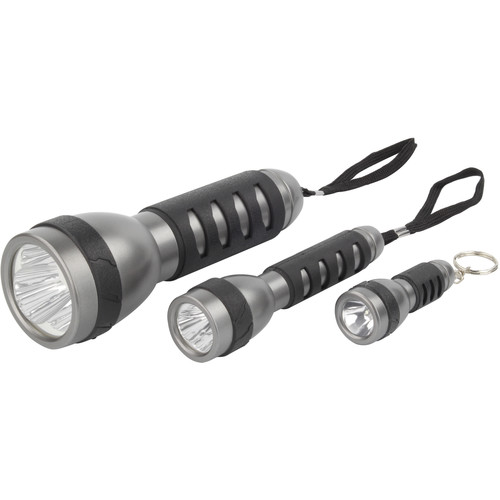 Ansmann Three Flashlight Set with Rubberized Grip (Clamshell Packaging)