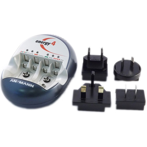Ansmann Energy 4 Universal Charger for AA, AAA, or 9V NiMH and NiCd Batteries