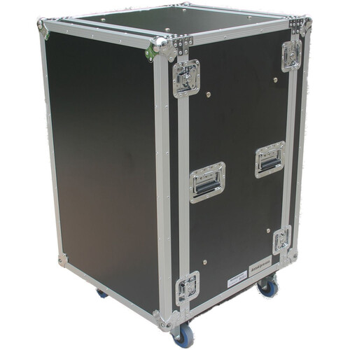 Antakipro 18 RU Fly Drive Shockmount Case with Laptop Shelf & Wheels