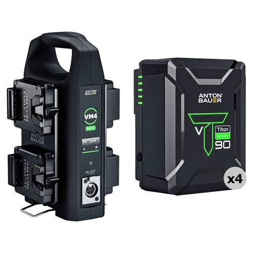 Anton/Bauer Titon Micro 90 4-Battery Kit with VM4 Quad Micro Charger (V-Mount)