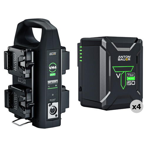 Anton/Bauer Titon Micro 150 4-Battery Kit with VM4 Quad Micro Charger (V-Mount)