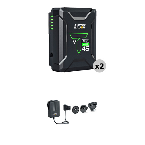 Anton/Bauer Titon Micro 45 2-Battery Kit with P-Tap Charger (V-Mount)